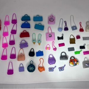Lot Of Barbie And Fashion Doll 81 Pairs Shoes And 54Purses/Bags  Some Vintage
